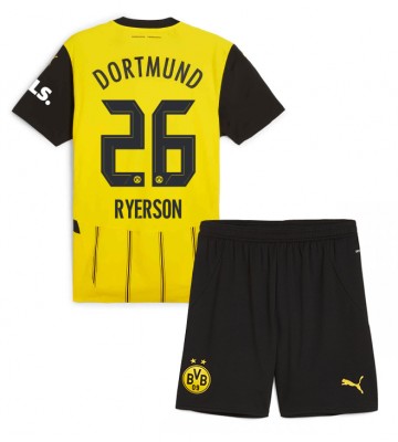 Borussia Dortmund Julian Ryerson #26 Hemmakläder Barn 2024-25 Kortärmad (+ Korta byxor)